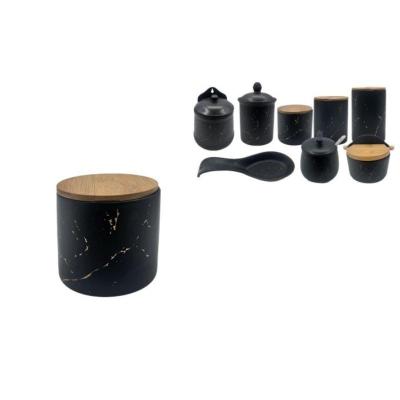 TARRO C/TAPA BAMBO 10*9 NEGRO/ORO