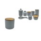 TARRO C/TAPA BAMBO 10*9 GRIS/ORO