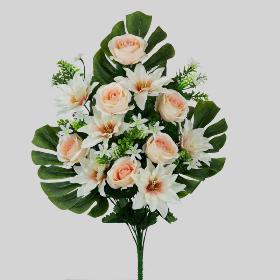 RAMO ROSA CINIA X18 FRONTAL 60 CM SALMON