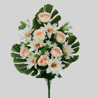 RAMO ROSA CINIA X18 FRONTAL 60 CM SALMON