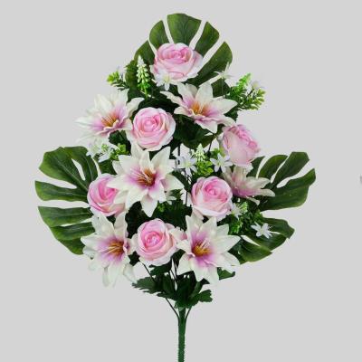 RAMO ROSA CINIA X18 FRONTAL 60 CM ROSA