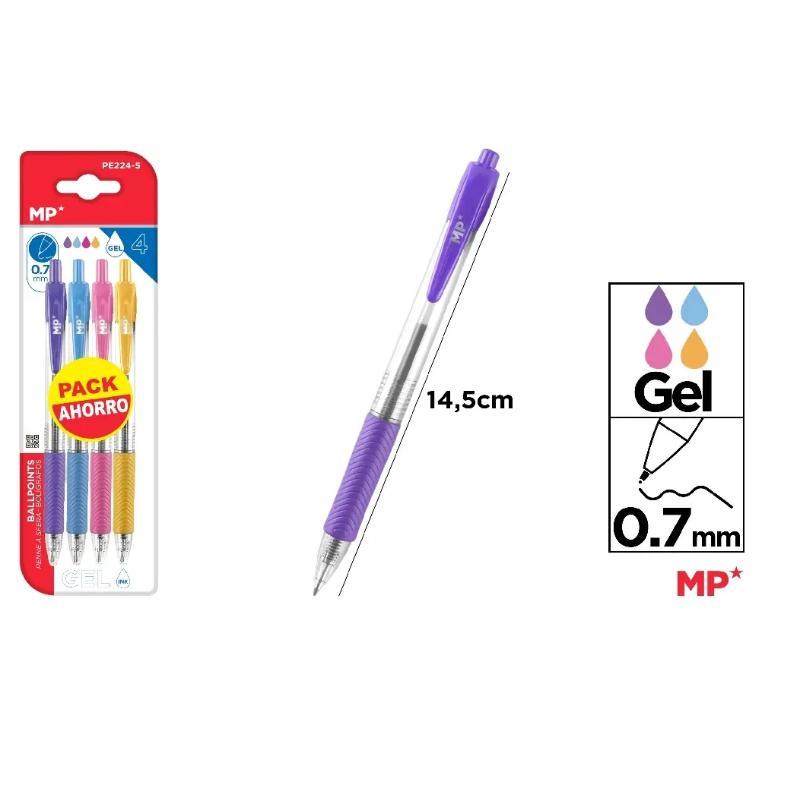 BOLIGRAFO GEL PACK AHORRO 4 UDS