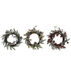 CORONA XMAS CON BAYAS 35 CM 3STD