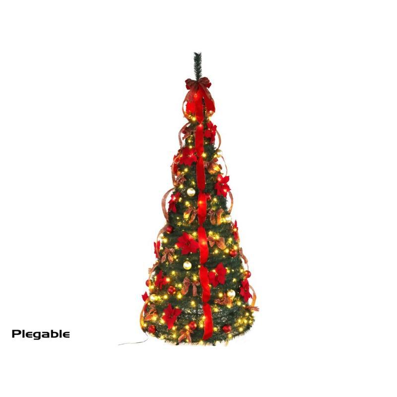 ARBOL NAVIDAD CON CINTA Y 250 LED 81X210 CM