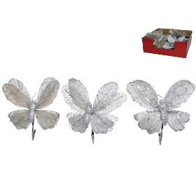 MARIPOSA PLATA CON CLIP 14X18 CM 3STD PAOLA