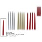 VELA LED DE AGUJA X4 3 COL SURT 2.1X2.1X27.5 CM