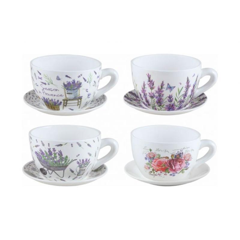 TAZA MACETERO C/PLATO 4 DEC 29*23 CM