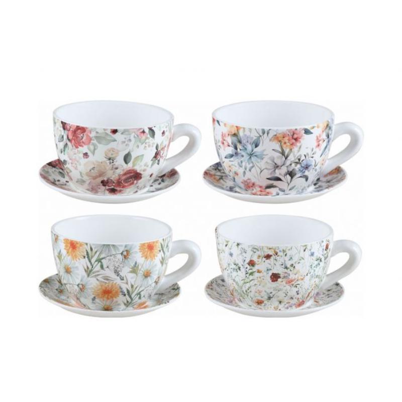 TAZA MACETERO C/PLATO 4 DEC 29*23 CM