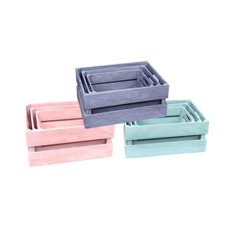 SET 3 CAJONES MADERA MIX 42*32*20 CM