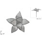 TALLO FLOR TERCIOPELO 25 CM BLANCO/PLATA