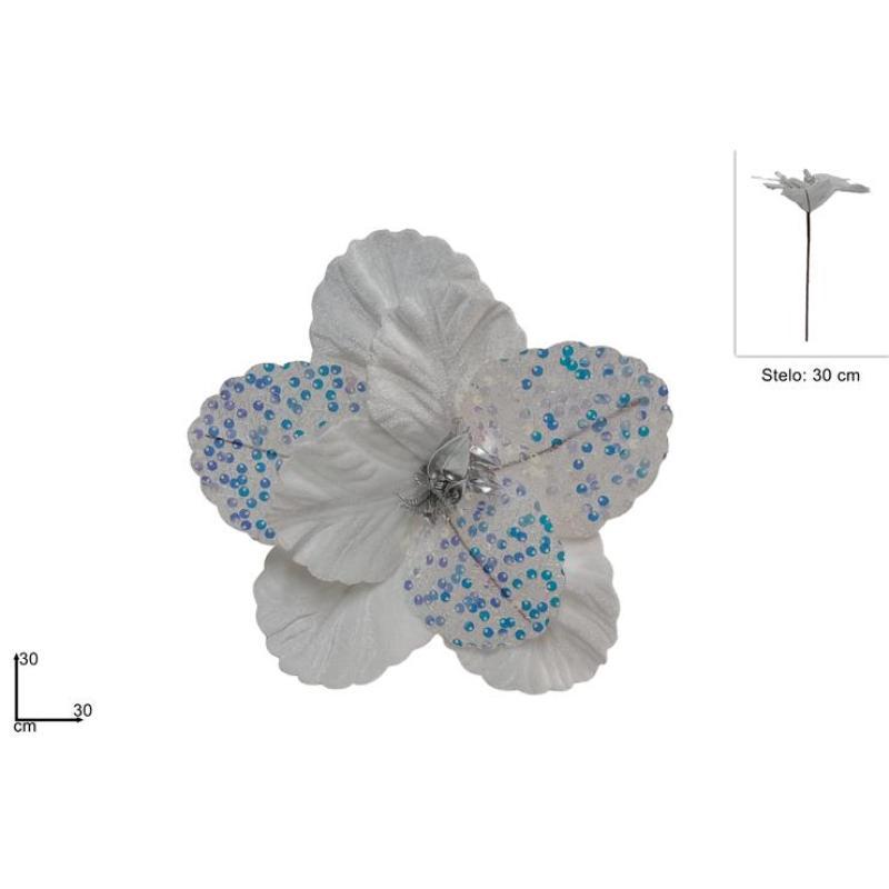 TALLO FLOR DE TERCIOPELO 30 CM BLANCO