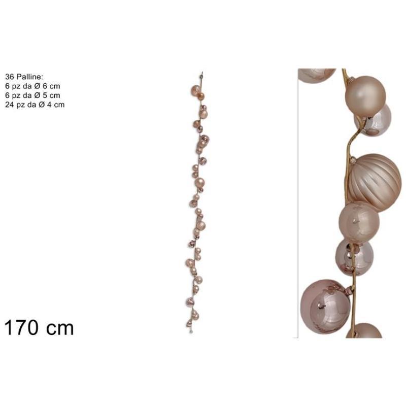GUIRNALDA 36 BOLITAS 170 CM ROSA
