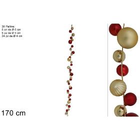 GUIRNALDA 36 BOLITAS 170 CM ROJO/ORO