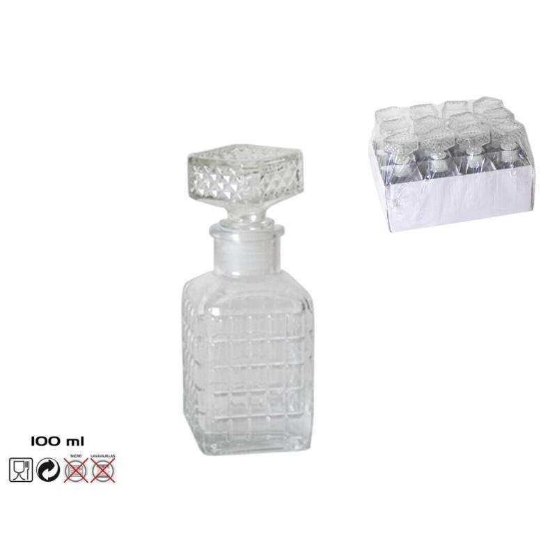 BOTELLA LICOR MINI CUADRADA 100 ml