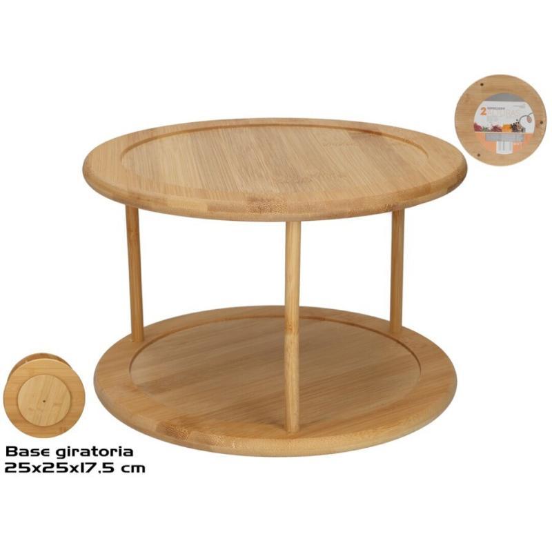 ESPECIERO 2 ALTURAS BAMBU 25X17.5 CM
