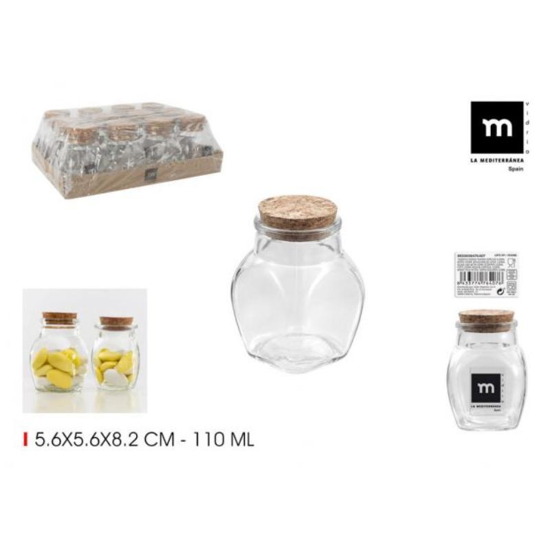 TARRITO VIDRIO TAPON CORCHO 110 ML LA MEDITERRANEA