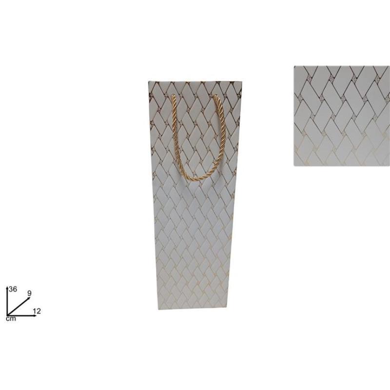 BOLSA REGALO 12X36X9 BEIGE ORO