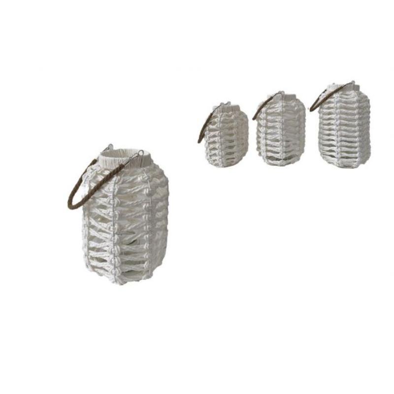 FAROL MIMBRE C/CRISTAL 25*31 CM