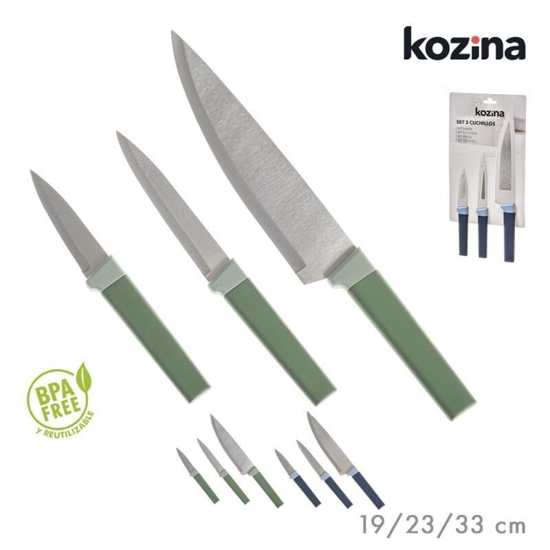 SET 3 CUCHILLOS ACERO INOX SURT