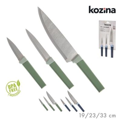 SET 3 CUCHILLOS ACERO INOX SURT
