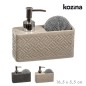 DISPENSADOR JABON POLIRESINA+ESTROPAJERO SURT