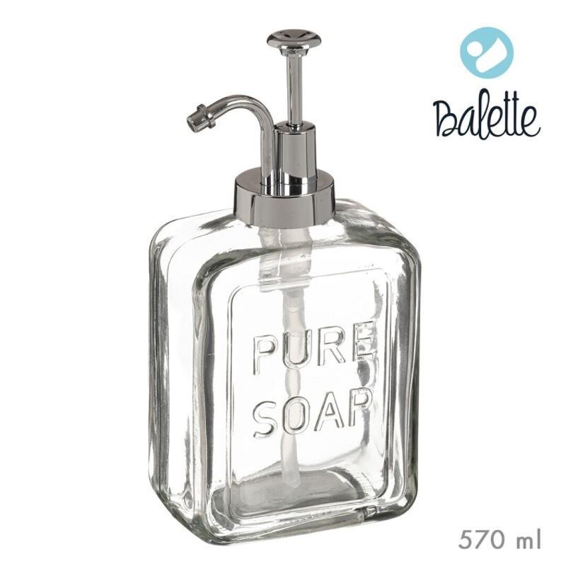DISPENSADOR JABON VIDRIO TRANSPARENTE 570 ML