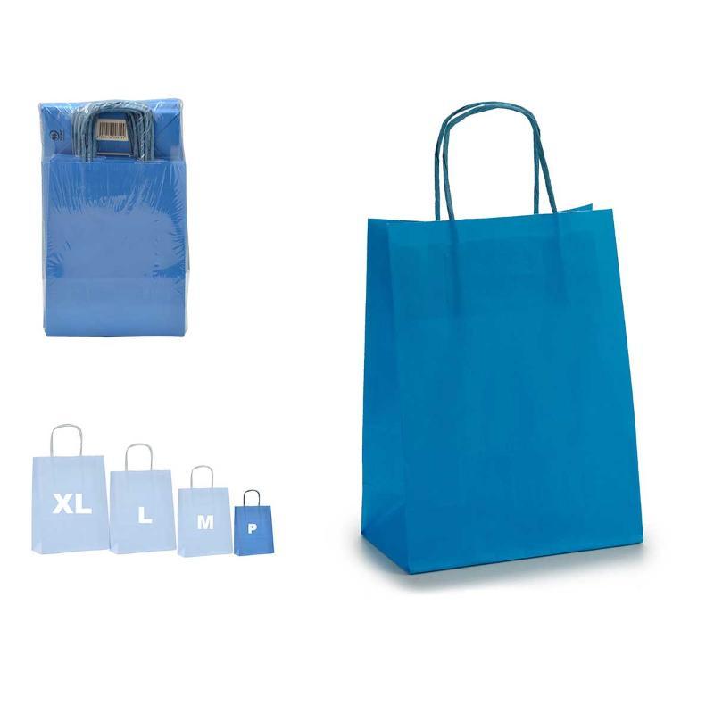 BOLSA PAPEL AZUL MINI 18X30 CM