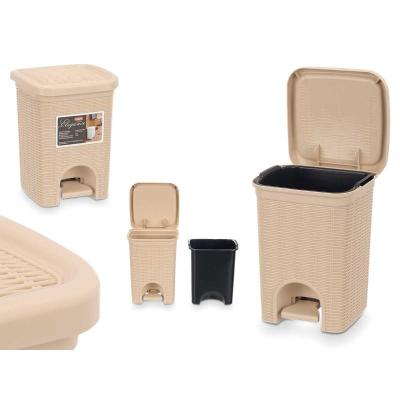 PAPELERA ELEGANCE PEQ 6 L CREMA 20.5X20.5X27.5 CM