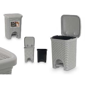 PAPELERA ELEGANCE PEQ 6 L GRIS CLARO 20.5X20.5X27.5 CM