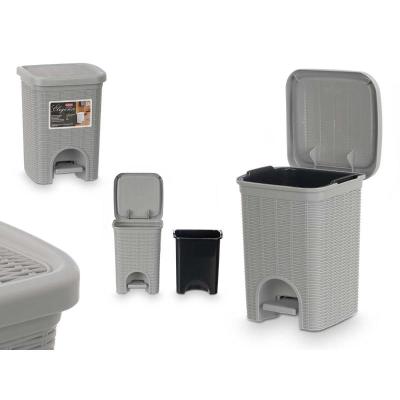 PAPELERA ELEGANCE PEQ 6 L GRIS CLARO 20.5X20.5X27.5 CM
