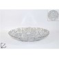 CENTROTAVOLA VETRO C/DECORI NATALIZI SILVER 33 CM