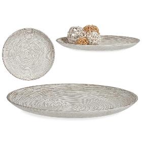 PLATO MADERA DECORACION ESPIRAL BL 35 CM