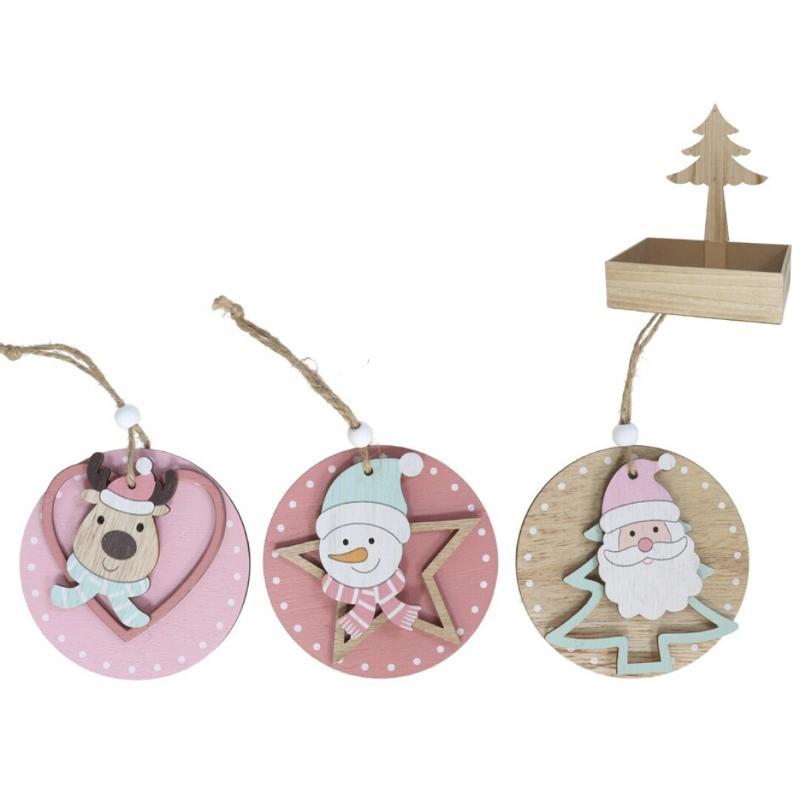 COLGANTE FIGURA NAVIDAD COLOR 8.7 CM RED