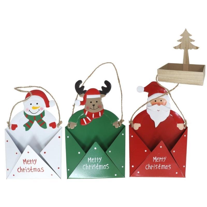 COLGANTE SOBRE DE CARTA CON FIGURA 16 CM 3 ST