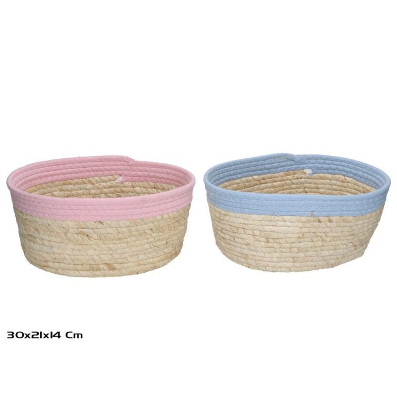 CESTA LIFE 30X21X14 ROSA/AZUL