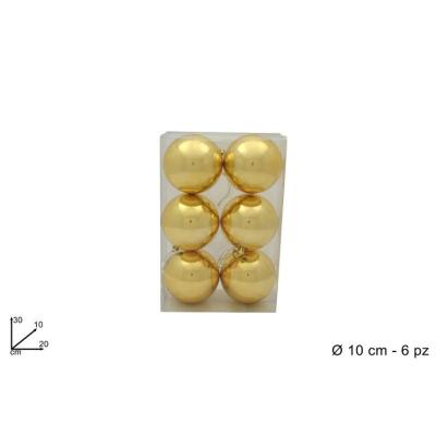 SET 6 BOLAS ORO BOX 10CM.