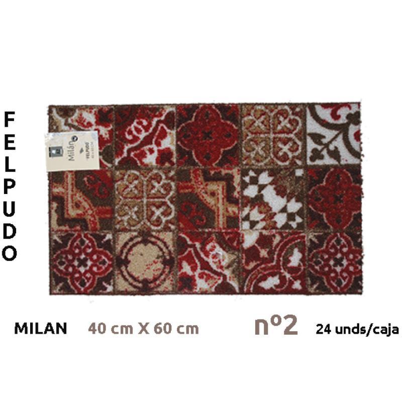 FELPUDO C/SOPORTE PVC 40X60 CM MILAN Nº2