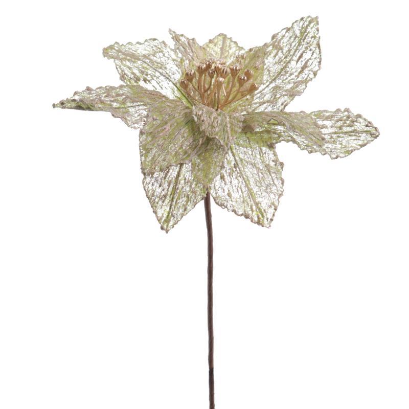 POINSETTIA JUTE 25 CM VERDE