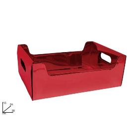 CAJA CARTON ROJO METALIZADO 35X24X13 CM
