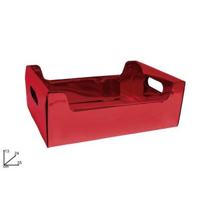 CAJA CARTON ROJO METALIZADO 35X24X13 CM