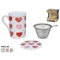 TAZA MUG HEARTS 280 ML C/FILTRO Y TAPA