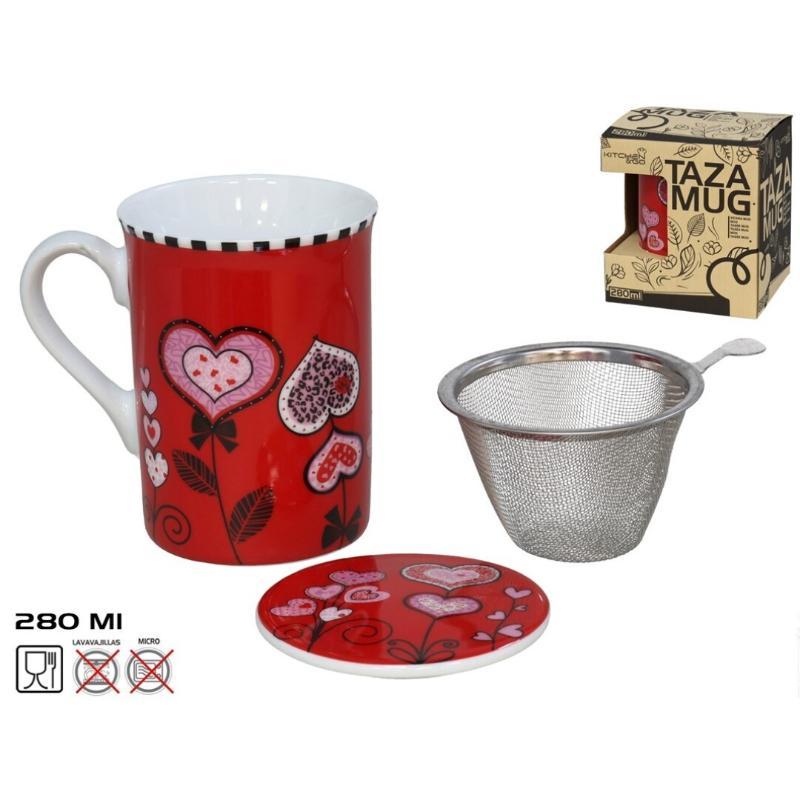 TAZA MUG LOVE 280 ML C/FILTRO Y TAPA