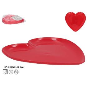 PLATO CORAZON ROJO 17.5X15X1.3 CM