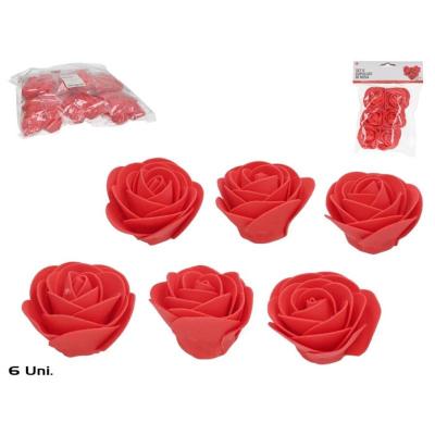 SET 6 CAPULLOS DE ROSA 5.5X5X3.8 CM