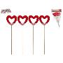 SET 4 STICKS CORAZONES ROJOS 28X7.5X1.7 CM