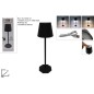 LAMPARA DE MESA LED RECARGABLE TACTO NEGRO