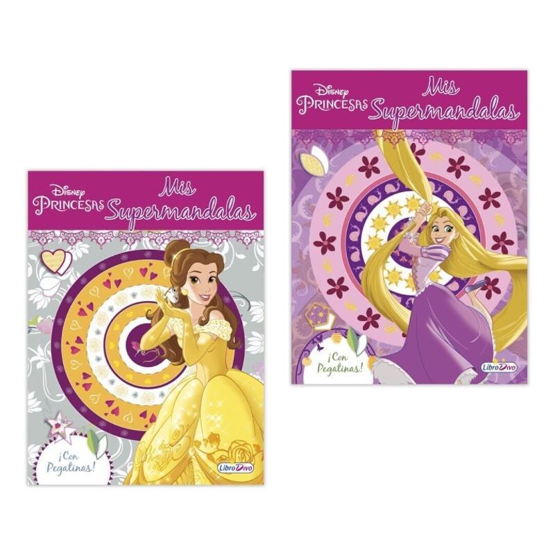 PRINCESAS SUPER MANDALAS CON PEGATINAS