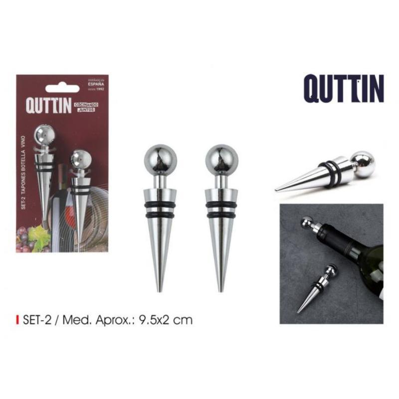 SET 2 TAPONES BOTELLA VINO QUTTIN