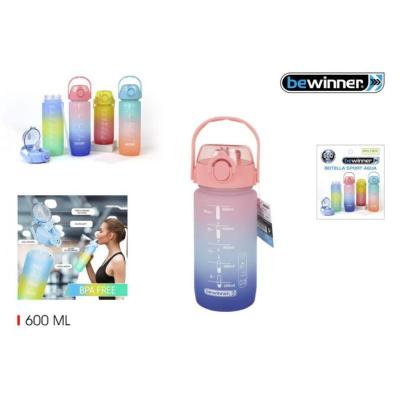 BOTELLA SPORT AGUA MULTICOLOR 600 ML