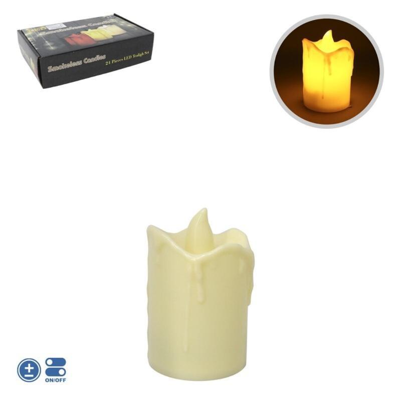 VELA LED COLOR CREMA CON PILA INCLUIDA
